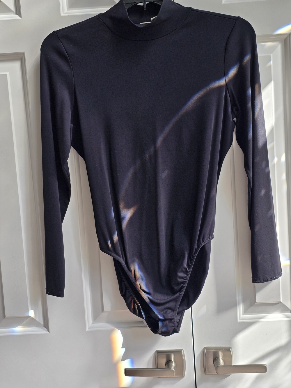 GAP Athletic Performance Black Long-Sleeve Mock Neck Bodysuit